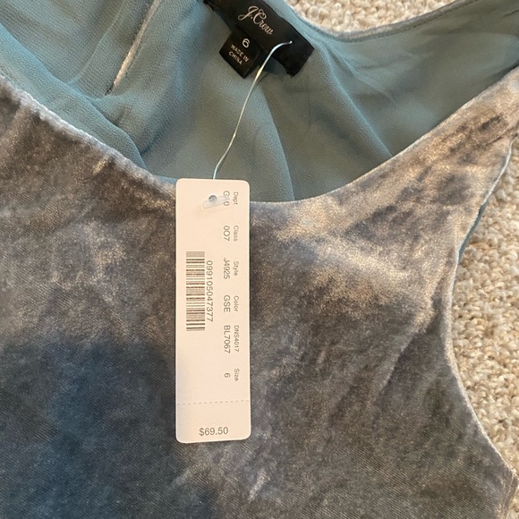 NWT J.Crew Velvet Tank Top in Blue, Size 6 - Picture 5 of 10
